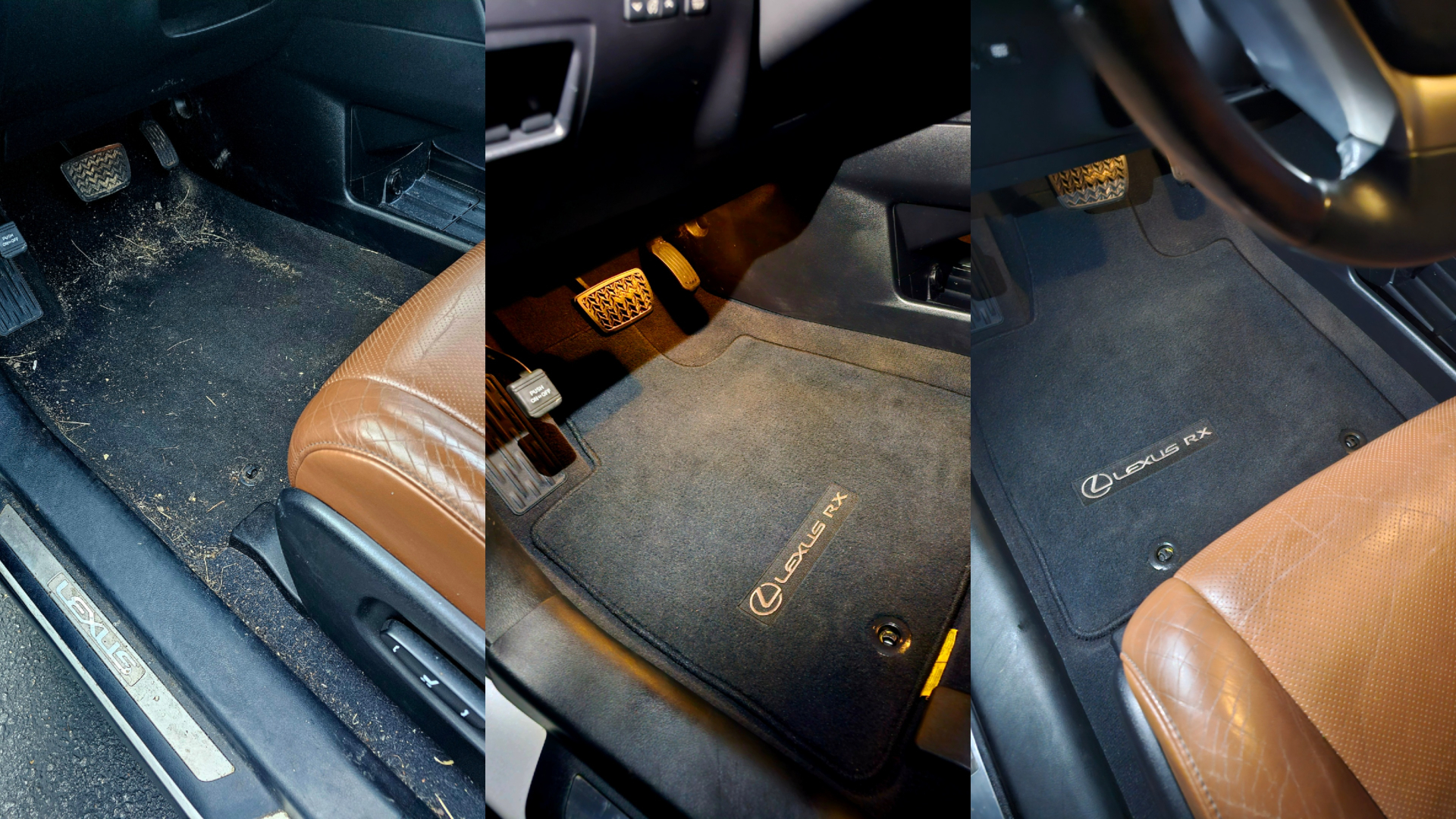 Floor mats — before & after